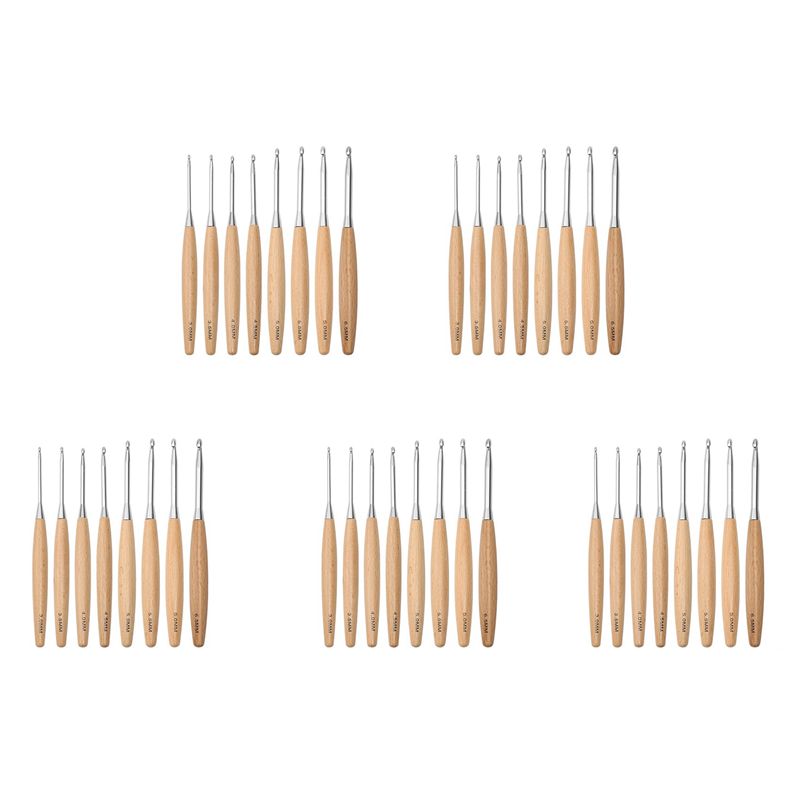 Wooden Crochet Hooks Ergonomic Handle - ABJI-40 crochets à crochet en bois,