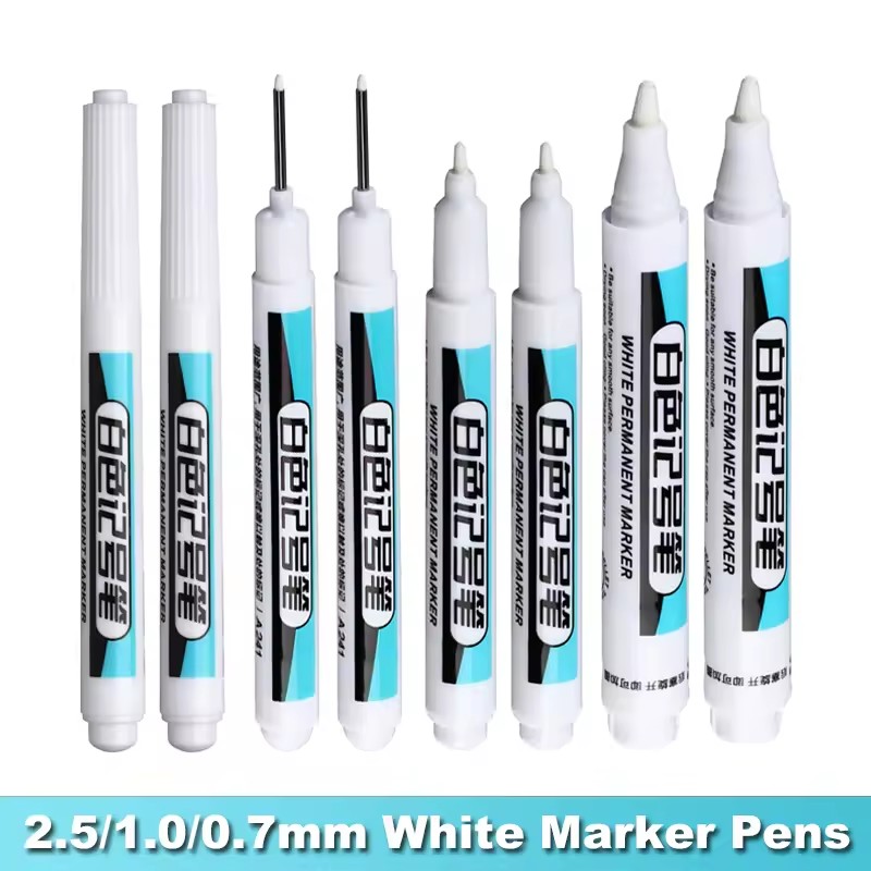 Painting Supplies - Stylos marqueurs permanents blancs 0,7/1,0/2,5 mm,