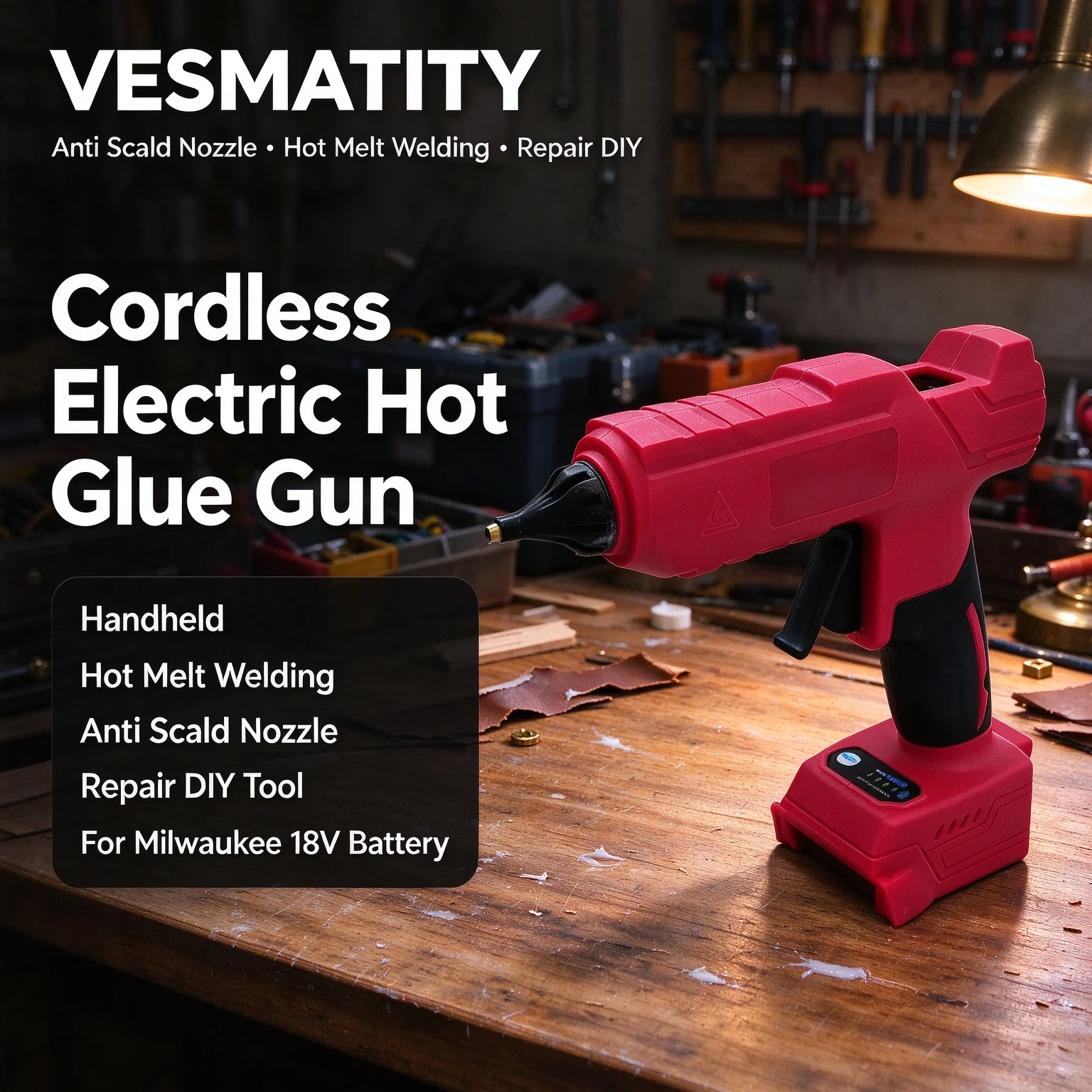Hot Melt Glue Gun Cordless - Pistolet à colle chaude sans fil,