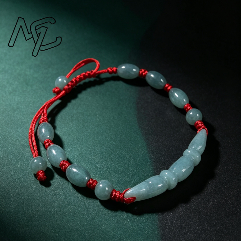 Beading - Perles en jade bleu naturel, émeraude